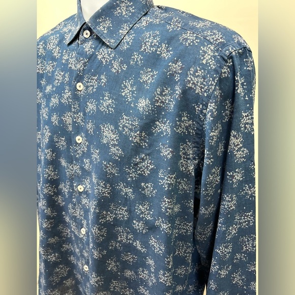 CULTURATA Men's Blue Casual pattern Button Down Shirt size M. - Picture 2 of 11